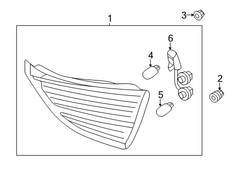 2014 Hyundai Elantra Bulbs Lamp Assembly-Rear Combination Inside, RH Diagram for 92404-3X310