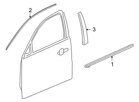 2014 Buick Regal Exterior Trim - Front Door Molding, Front Side Door Window Upper Reveal Diagram for 13276052