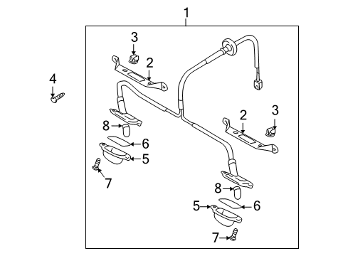 2001 Kia Rio Bulbs Lamp-Licence Diagram for 0K33C51270