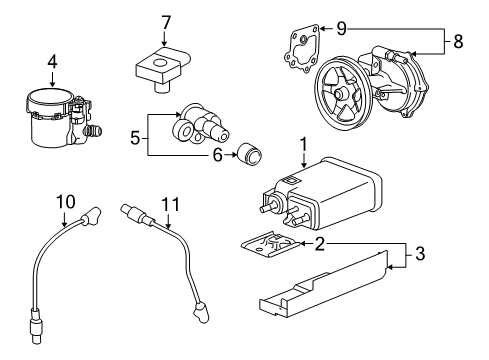 2015 Chevrolet Silverado 1500 Emission Components Vacuum Pump Gasket Diagram for 12639010