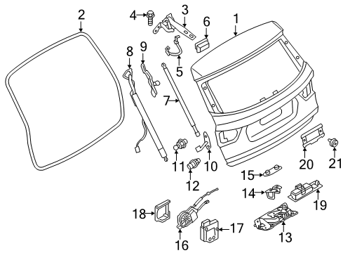2016 BMW X3 Lift Gate Spindle Drive, Right Diagram for 51247432742