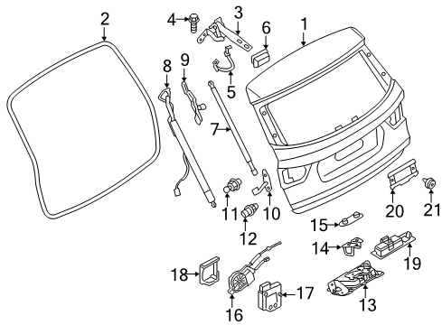 2013 BMW X3 Lift Gate Trunk Lid Gasket Diagram for 51767301846