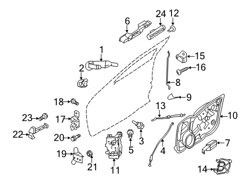 2006 Lincoln Zephyr Front Door - Lock & Hardware Lock Module Diagram for 8H6Z-54235A87-A