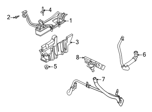 2020 Ford F-350 Super Duty Oil Cooler Cooler Pipe Diagram for LC3Z-7A031-E