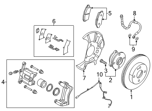 2020 Toyota Yaris Anti-Lock Brakes Rear Speed Sensor Diagram for 89546-WB002