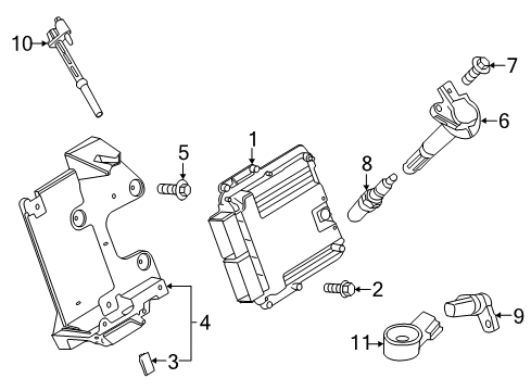 2019 Ford Mustang Powertrain Control Bracket Diagram for FR3Z-12A659-B