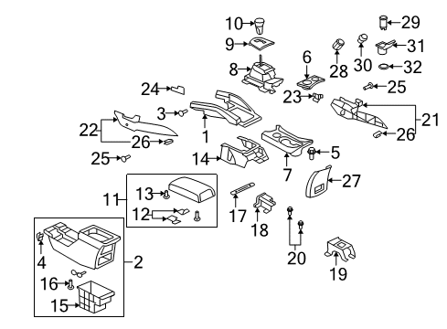 2010 Mitsubishi Outlander Gear Shift Control - AT Bolt-HEXAGON Head Diagram for MS240127