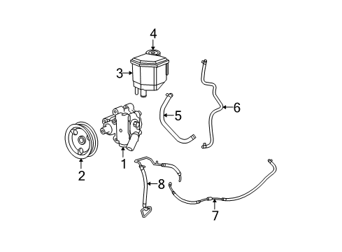 2007 Dodge Charger P/S Pump & Hoses, Steering Gear & Linkage Hose-Power Steering Pressure Diagram for 4782951AF