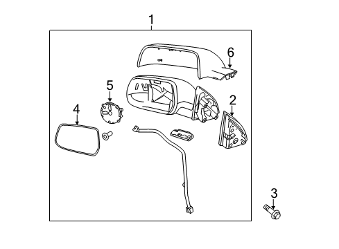 2017 GMC Terrain Mirrors Mirror Assembly Diagram for 23467320