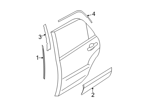 2006 Kia Sportage Exterior Trim - Rear Door GARNISH-Rear Door Side R Diagram for 877321F000