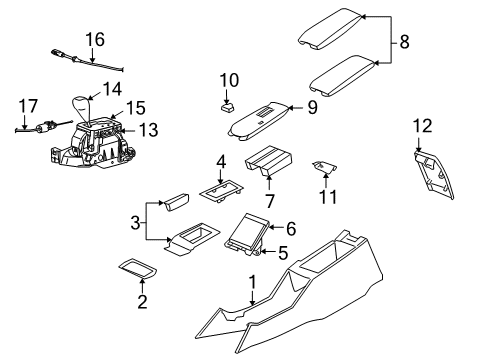 2006 Chrysler 300 Automatic Transmission CUPHOLDER-Console Mounted Diagram for 1AJ781P7AA