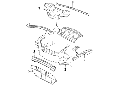 1996 Chrysler LHS Rear Body, Rear Upper Body Panel-Assembly - Deck OPNG Upper (2.0MM Diagram for 4756135