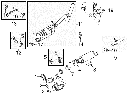 2015 Ford F-250 Super Duty Exhaust Components Front Muffler Diagram for BC3Z-5201-A