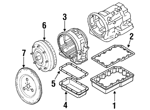 2002 Isuzu Axiom Automatic Transmission Oil Seal, Rear Cover Diagram for 8-96014-416-0