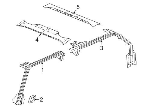 2020 Jeep Wrangler Roll Bar CROSSMEMB-Intermediate Rear Diagram for 68302933AE