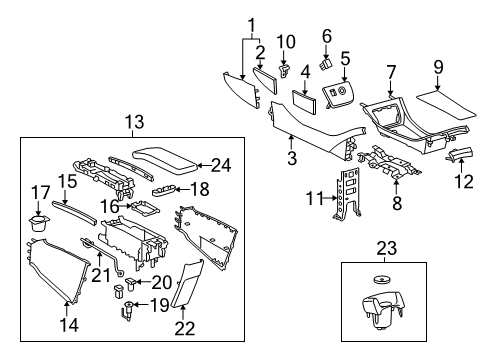 2013 Toyota Prius Console Cup Holder Diagram for 55630-47030