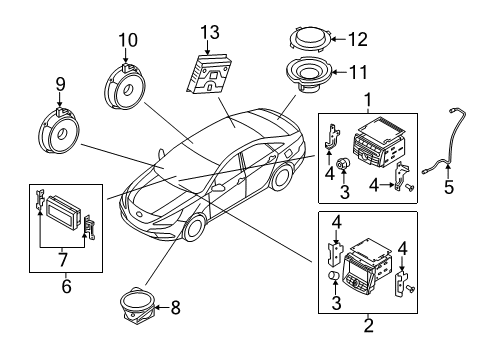 2012 Hyundai Sonata Navigation System Bracket-Set Mounting, RH Diagram for 96513-3Q500
