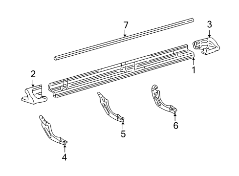 2001 Toyota Tacoma Exterior Trim - Cab Molding Diagram for 51775-04010