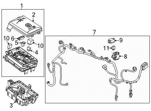 2021 Chevrolet Trax Fuse & Relay Fuse Box Cover Diagram for 42750630