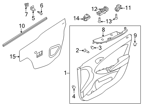 2012 Hyundai Accent Front Door Weatherstrip-Front Door Belt Inside RH Diagram for 82241-0U000-4X