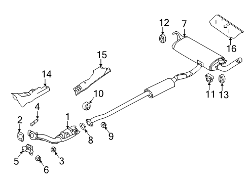 2019 Nissan Rogue Exhaust Components Stud Diagram for 14064-AY600
