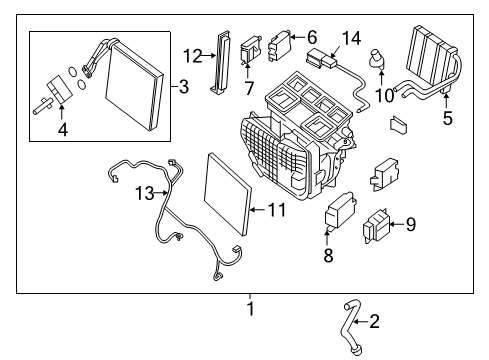 2015 Nissan Murano Air Conditioner Evaporator Assy-Front Diagram for 27280-5AA0A