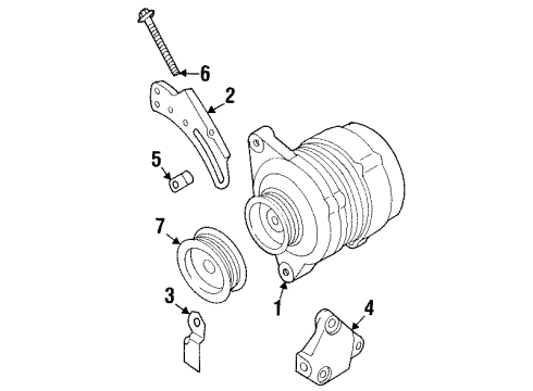 2000 Infiniti G20 Alternator Stopper-Alternator Nut Diagram for 11719-53J1A