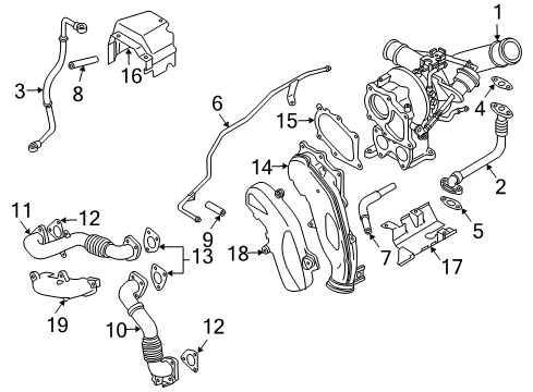 2002 GMC Sierra 3500 Turbocharger Exhaust Pipe Diagram for 97223168
