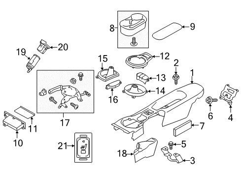 2017 Toyota 86 Parking Brake Power Outlet Cover Diagram for SU003-02731