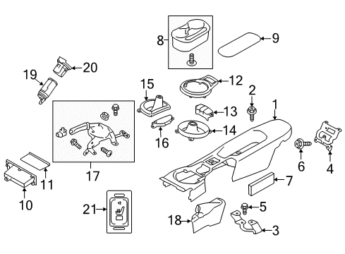 2017 Toyota 86 Parking Brake Console Diagram for SU003-03189