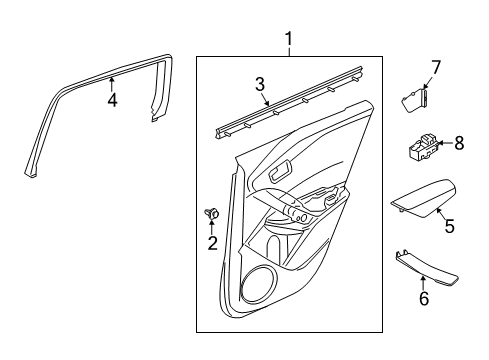 2016 Acura RDX Rear Door Cover Assembly, Driver Side Grip (Premium Black Metallic) Diagram for 83560-TX4-A01ZB