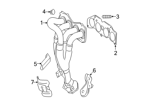 2011 Toyota Sienna Exhaust Manifold Insulator Diagram for 17168-36020