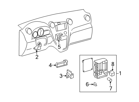 2013 Toyota Matrix Flashers Junction Block Diagram for 82730-02662