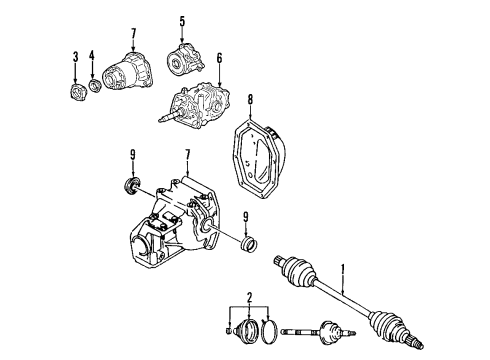 2007 Ford Edge Rear Axle, Axle Shafts & Joints, Differential, Drive Axles, Propeller Shaft Drive Shaft Diagram for 7T4Z-4R602-A