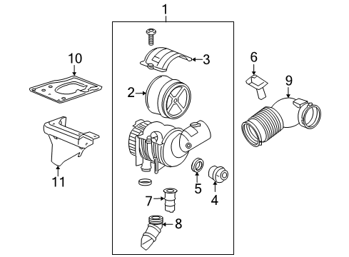 2010 GMC Sierra 2500 HD Filters Cover Diagram for 20821430