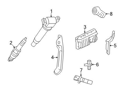 2015 Toyota Avalon Ignition System Spark Plug Diagram for 90919-01259