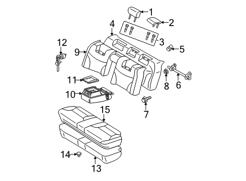 2011 Lexus ES350 Rear Seat Components Headrest Assy, Rear Seat Diagram for 71940-33C30-A0