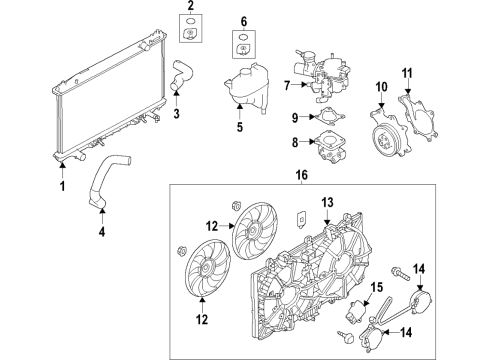 2020 Infiniti Q60 Intercooler Motor & Fan Assy-W/Shroud Diagram for 21481-4HK0A