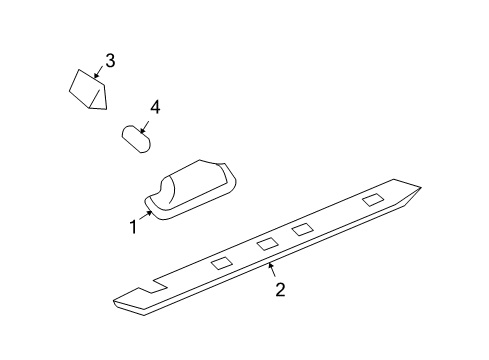 2005 Hummer H2 License Lamps Lamp, Rear License Plate Diagram for 15060514