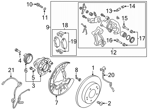 2021 Kia Forte Anti-Lock Brakes Sensor Assembly-Wheel Sp Diagram for 58940M7300