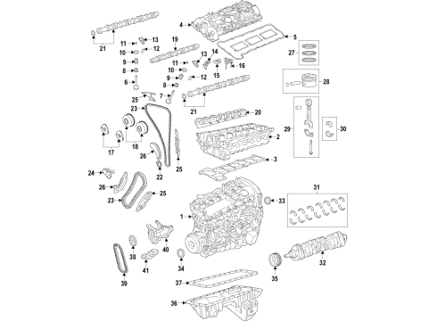 2020 BMW 440i xDrive Engine Parts, Mounts, Cylinder Head & Valves, Camshaft & Timing, Variable Valve Timing, Oil Pan, Oil Pump, Adapter Housing, Balance Shafts, Crankshaft & Bearings, Pistons, Rings & Bearings Gasket Set Diagram for 11428583896