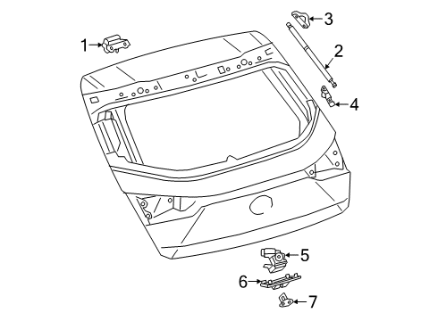 2021 Lexus UX250h Lift Gate Bracket, Back Door D Diagram for 68946-76030