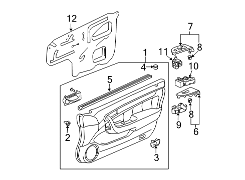 2006 Honda Accord Front Door Lining Assy., R. FR. Door *NH167L* (GRAPHITE BLACK) Diagram for 83500-SDN-A54ZA