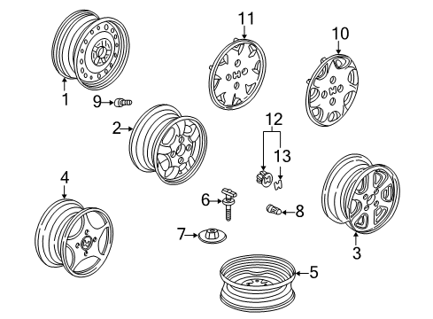 2000 Honda Accord Wheels Trim, Wheel (14X5 1/2Jj) Diagram for 44733-S84-A00
