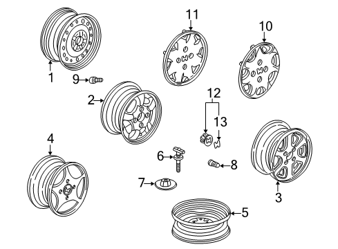 2000 Honda Accord Wheels Cap, Aluminum Wheel Center Diagram for 44732-SX0-J01