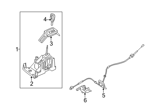 2009 Mercury Sable Gear Shift Control - AT Shift Knob Diagram for 8A4Z-7213-D