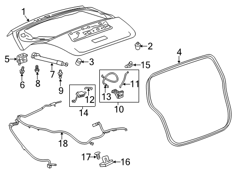 2016 Chevrolet Spark EV Lift Gate Lock Cylinder Diagram for 94823314