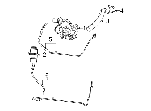 2008 Jeep Wrangler P/S Pump & Hoses, Steering Gear & Linkage Hose-Pump Supply Diagram for 52060189AD