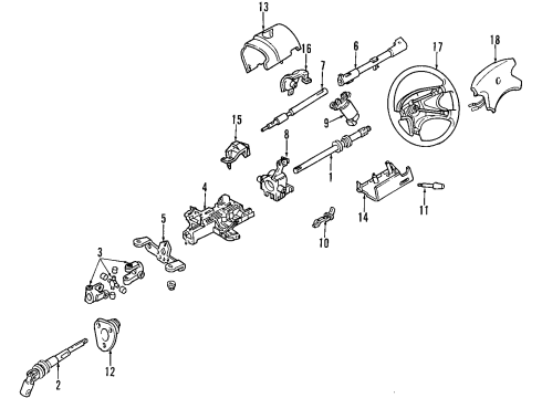1993 Mercury Villager Steering Column, Steering Wheel & Trim Shift Tube Shaft Diagram for F7DZ-7361-A