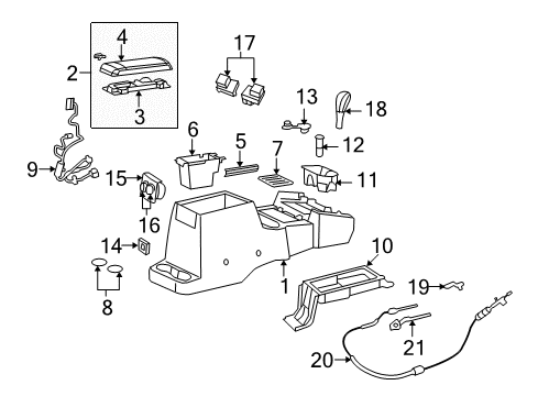 2009 Dodge Durango Automatic Transmission Console-Base Diagram for ZM421DBAA